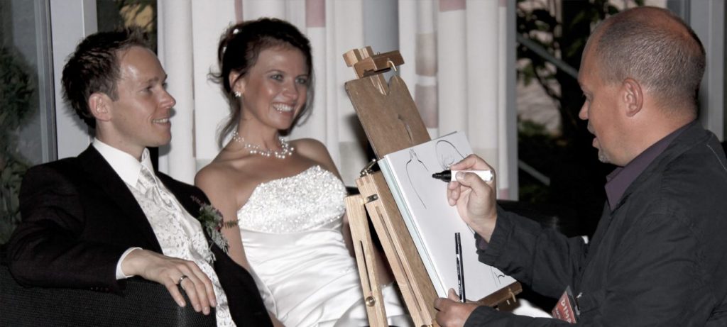 live Hochzeit Karikatur