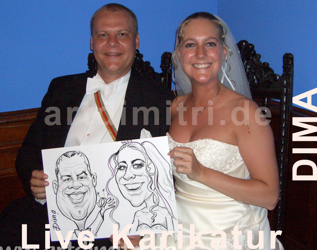 Karikaturist Schnellzeichner Dima Hochzeit Karikatur