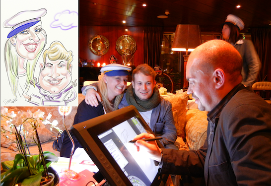 digitale Live Karikatur